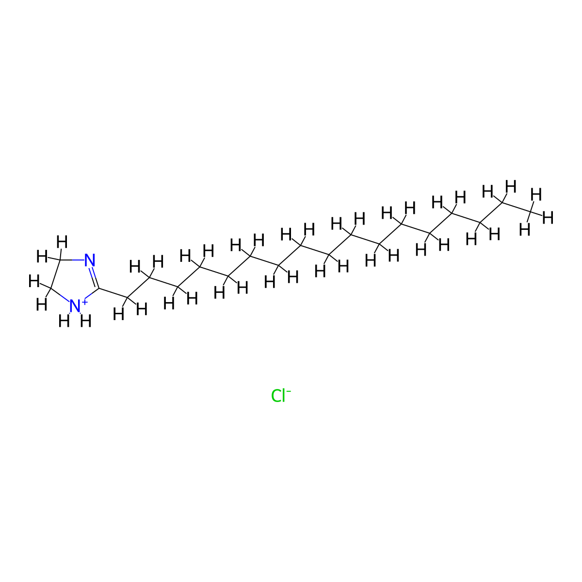 2-Heptadecyl-4,5-dihydro-1H-imidazole--hydrogen chloride (1/1) molecular structure, CAS 63907-15-3