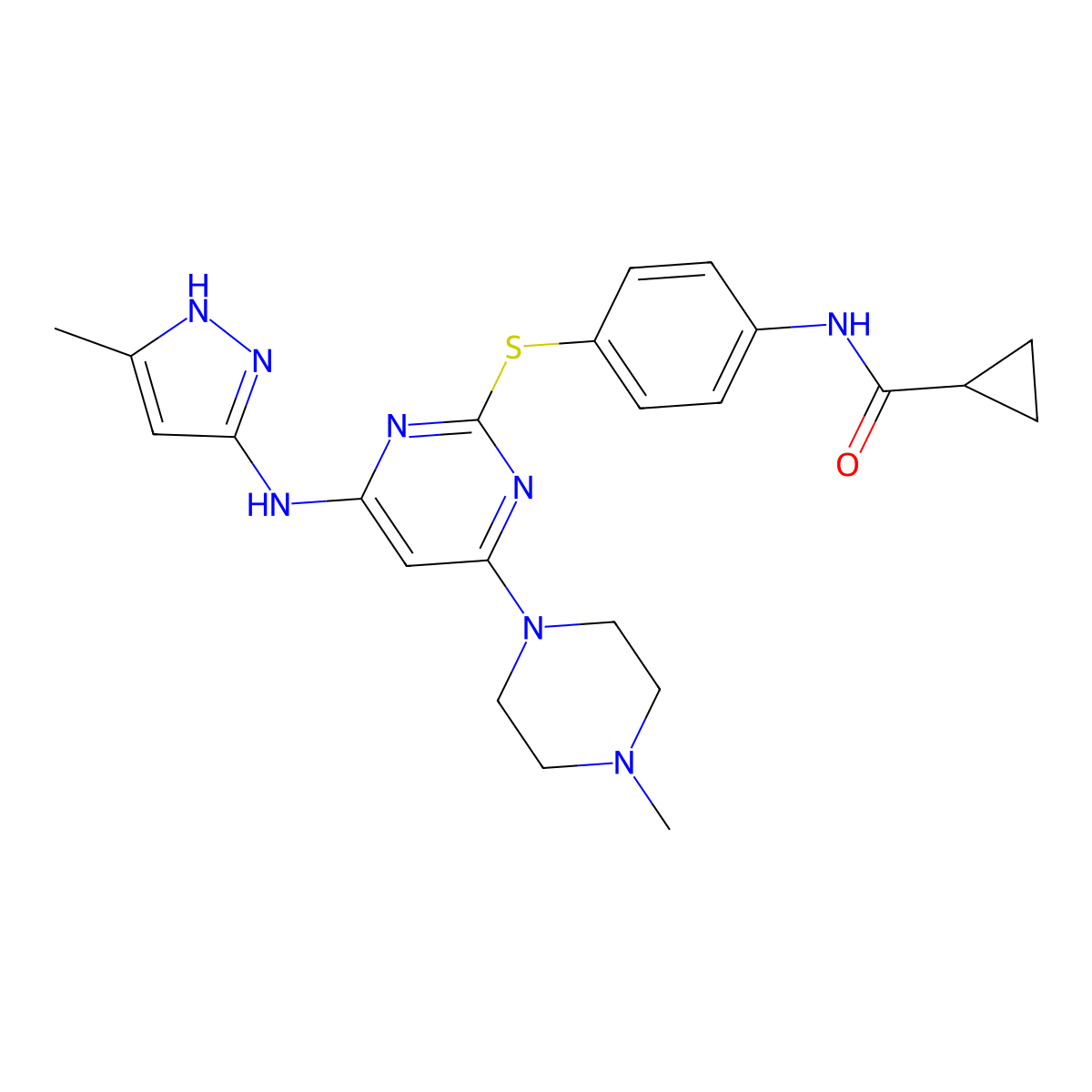 Tozasertib molecular structure, CAS 639089-54-6