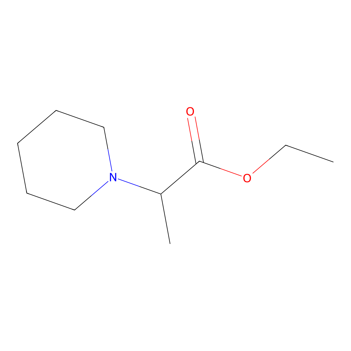 Ethyl 2-piperidin-1-ylpropanoate molecular structure, CAS 63909-12-6