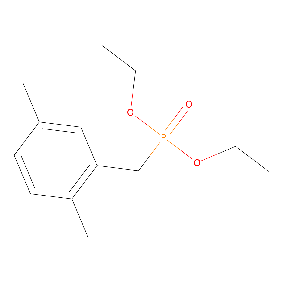 Phosphonic acid, ((2,5-dimethylphenyl)methyl)-, diethyl ester molecular structure, CAS 63909-51-3