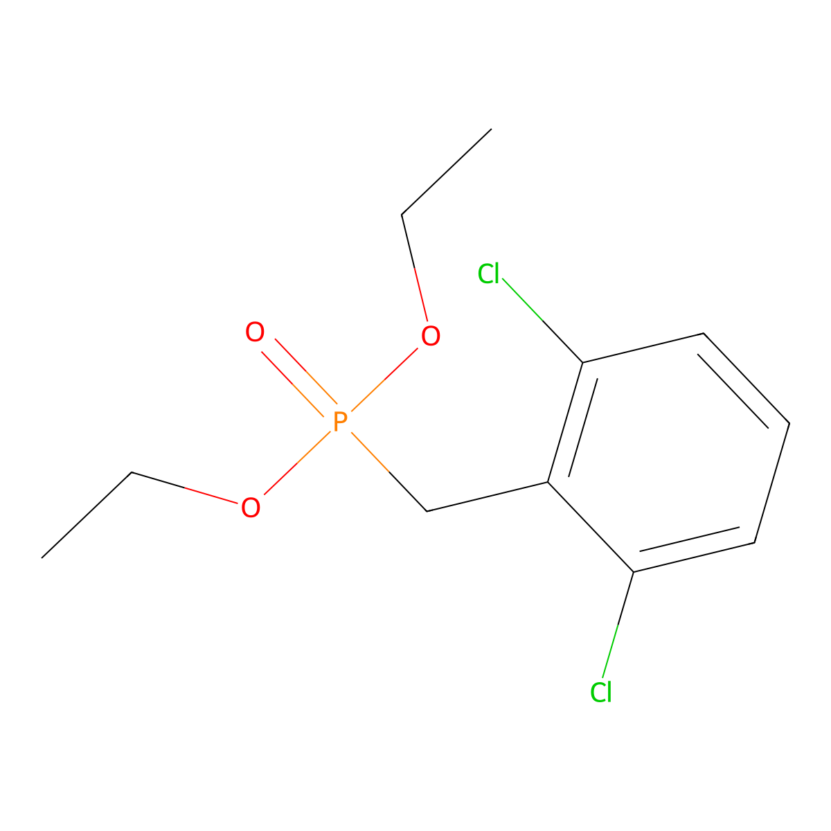 Phosphonic acid, [(2,6-dichlorophenyl)methyl]-, diethyl ester molecular structure, CAS 63909-56-8