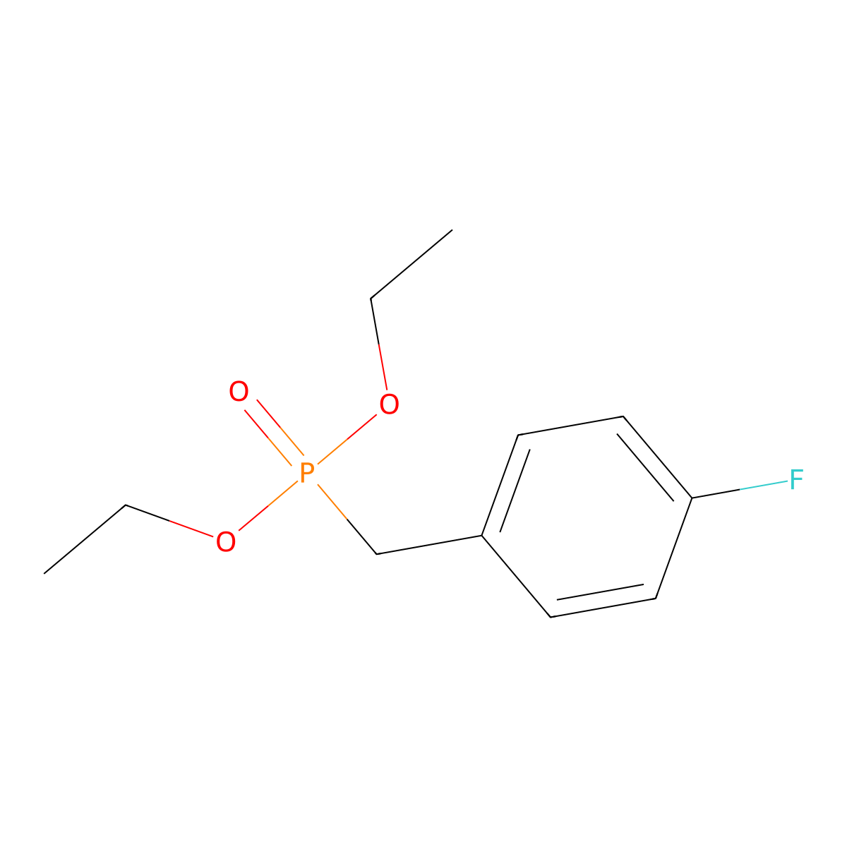 Diethyl P-((4-fluorophenyl)methyl)phosphonate molecular structure, CAS 63909-58-0