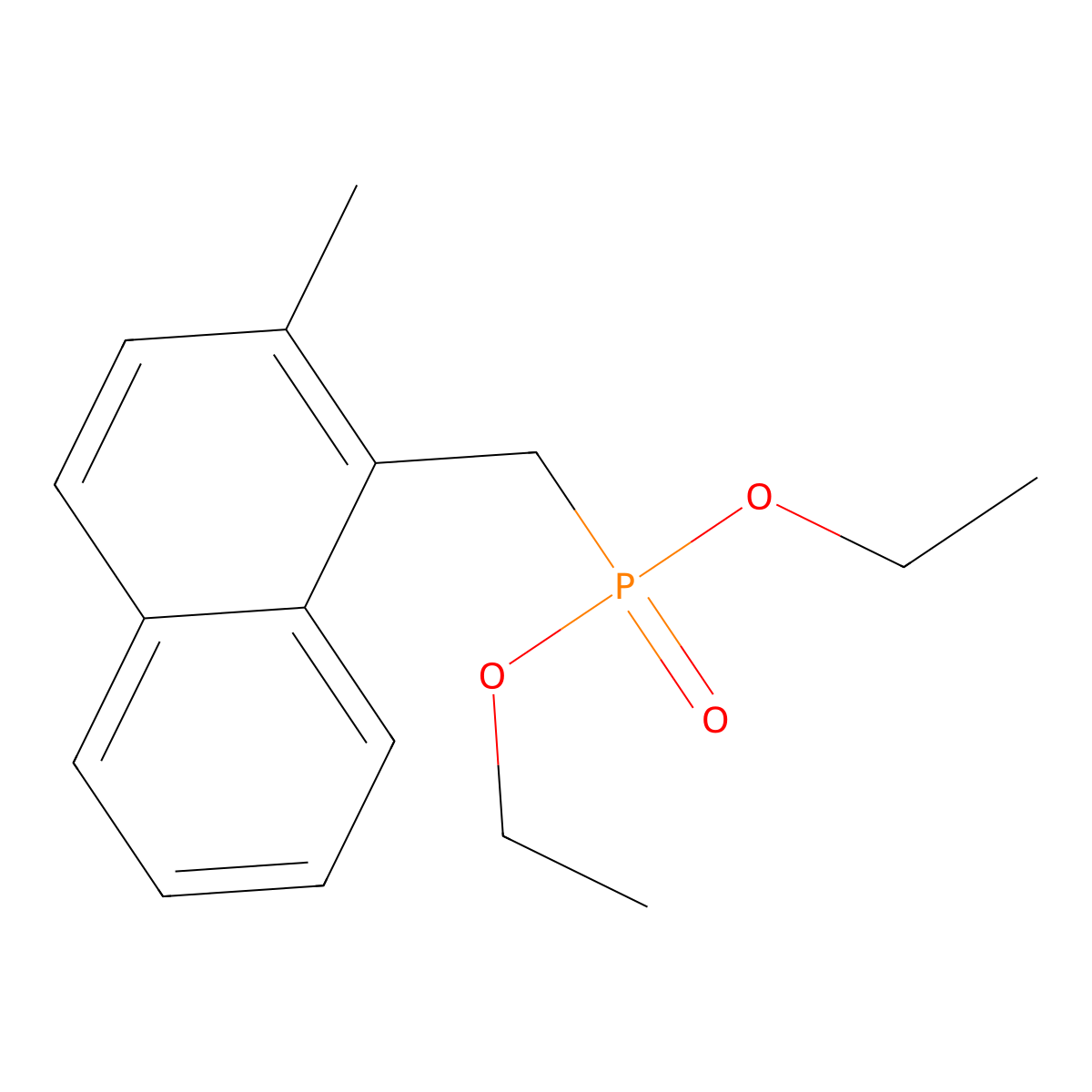 Diethyl P-[(2-methyl-1-naphthalenyl)methyl]phosphonate molecular structure, CAS 63909-59-1