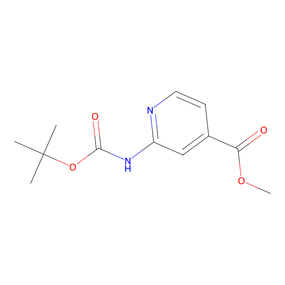 Methyl 2-(Boc-amino)isonicotinate molecular structure, CAS 639091-75-1