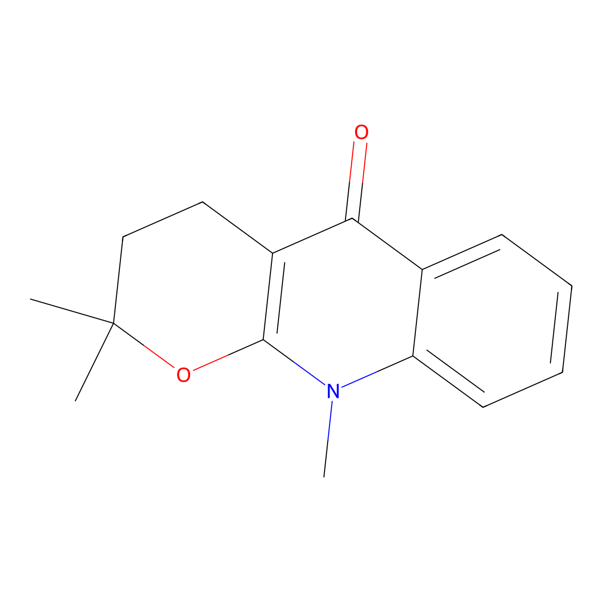 2,2,10-trimethyl-2,3,4,10-tetrahydro-5H-pyrano[2,3-b]quinolin-5-one molecular structure, CAS 6391-67-9
