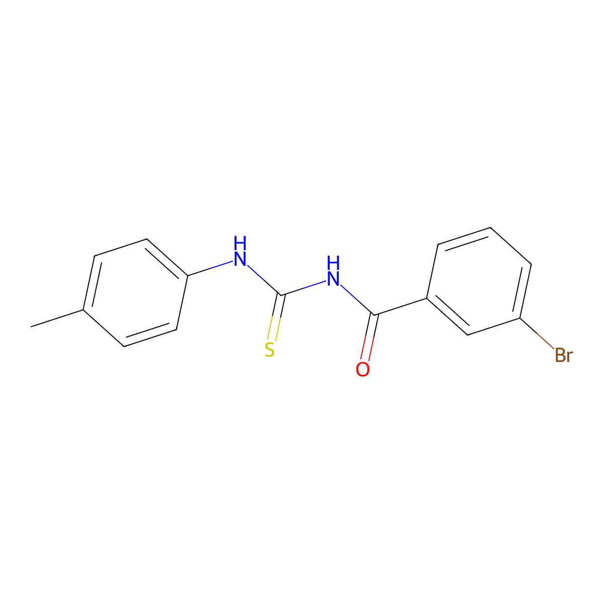 3-bromo-N-[(4-methylphenyl)carbamothioyl]benzamide molecular structure, CAS 6391-70-4