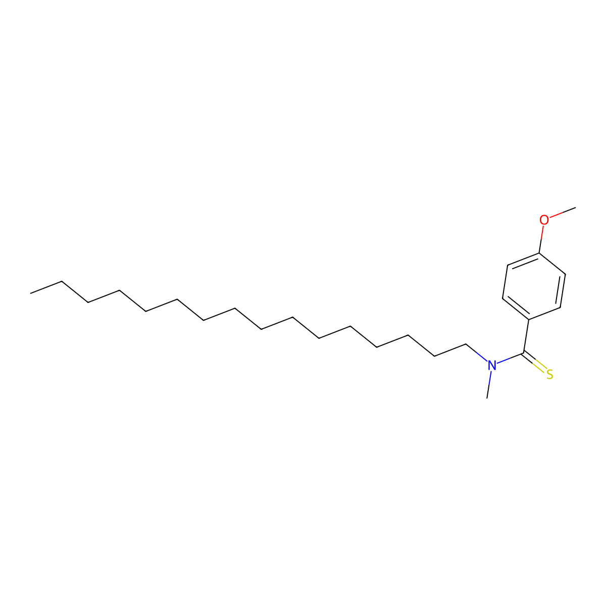 n-Hexadecyl-4-methoxy-n-methylbenzenecarbothioamide molecular structure, CAS 6391-94-2