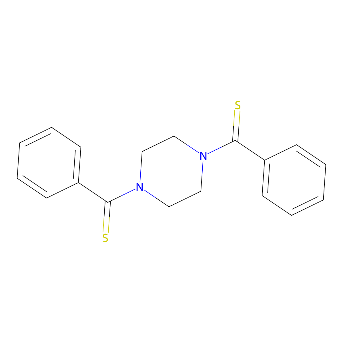 1,4-Bis-(thiobenzoyl)-piperazine molecular structure, CAS 6391-95-3