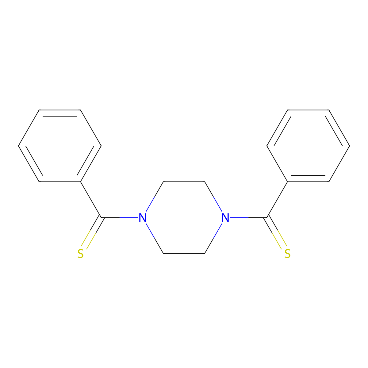 1,4-Bis-(thiobenzoyl)-piperazine molecular structure, CAS 6391-95-3