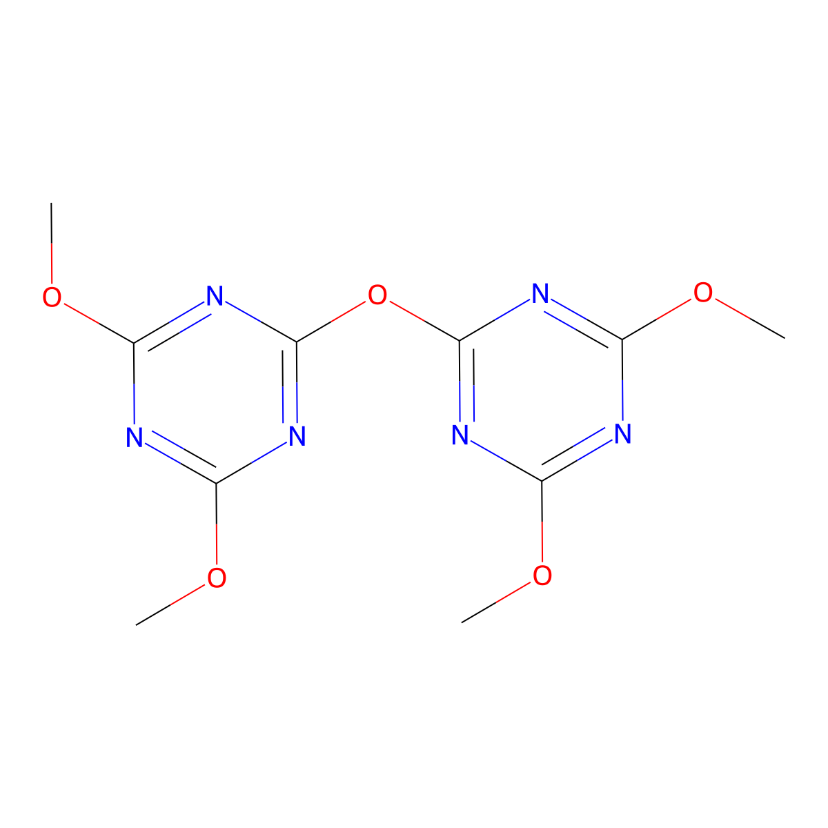 2,2'-Oxybis(4,6-dimethoxy-1,3,5-triazine) molecular structure, CAS 63910-63-4