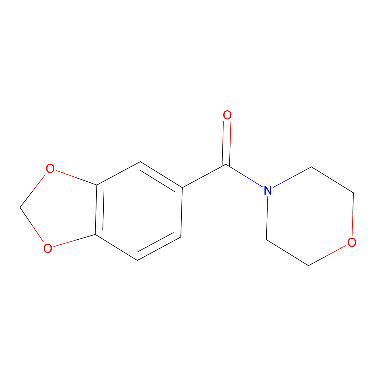 Morpholine, 4-(1,3-benzodioxol-5-ylcarbonyl)- molecular structure, CAS 63916-59-6