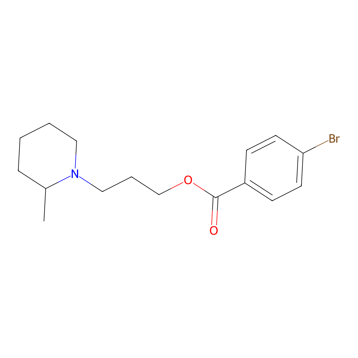 Benzoic acid, p-bromo-, 3-(2'-methylpiperidino)propyl ester molecular structure, CAS 63916-64-3