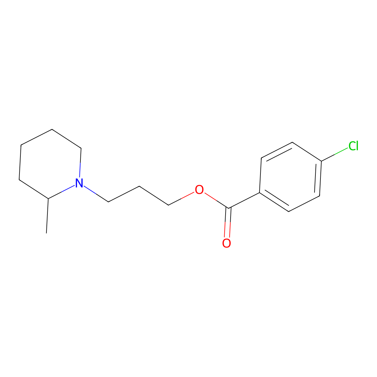 3-(2-Methylpiperidin-1-yl)propyl 4-chlorobenzoate molecular structure, CAS 63916-71-2