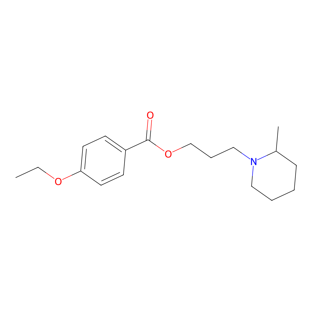 3-(2-Methylpiperidin-1-yl)propyl 4-ethoxybenzoate molecular structure, CAS 63916-80-3