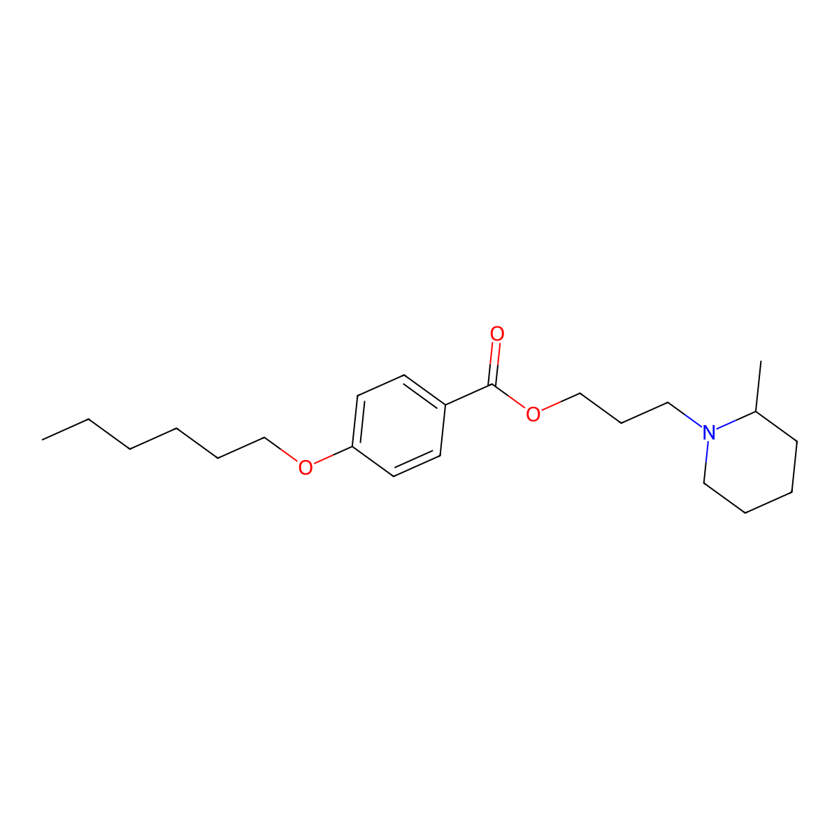 3-(2-Methylpiperidin-1-yl)propyl 4-(hexyloxy)benzoate molecular structure, CAS 63916-83-6