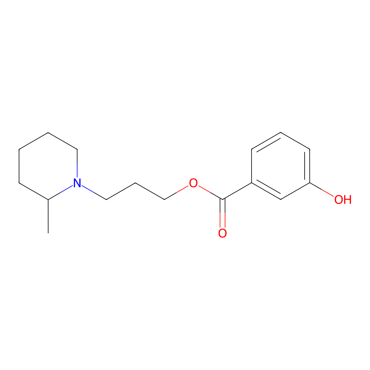 3-(2-Methylpiperidin-1-yl)propyl 3-hydroxybenzoate molecular structure, CAS 63916-85-8