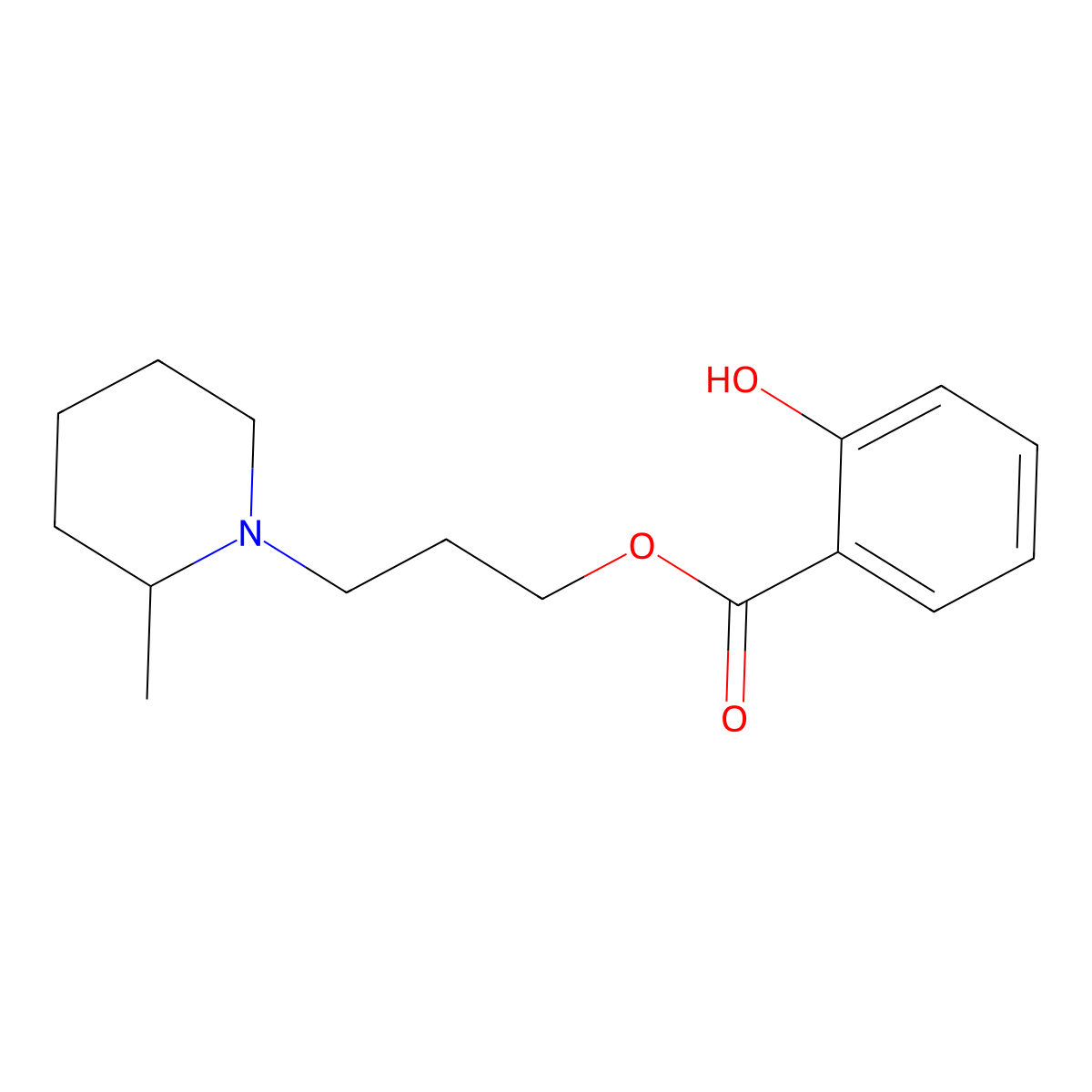 3-(2-Methylpiperidin-1-yl)propyl 2-hydroxybenzoate molecular structure, CAS 63916-86-9
