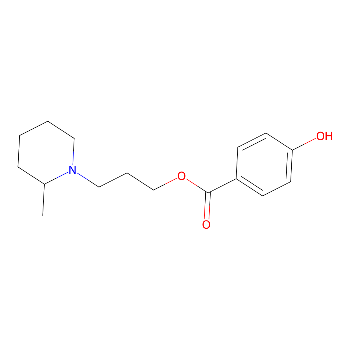 3-(2-Methylpiperidin-1-yl)propyl 4-hydroxybenzoate molecular structure, CAS 63916-87-0