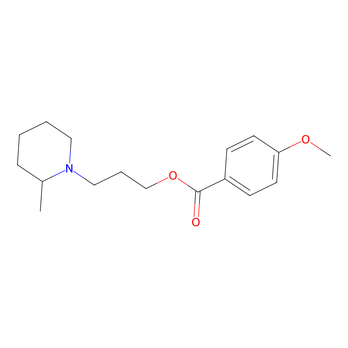 3-(2-Methylpiperidin-1-yl)propyl 4-methoxybenzoate molecular structure, CAS 63916-95-0