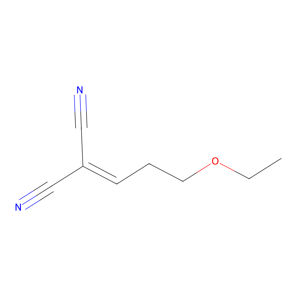 Malononitrile, (ethoxypropylidene)- molecular structure, CAS 63917-12-4