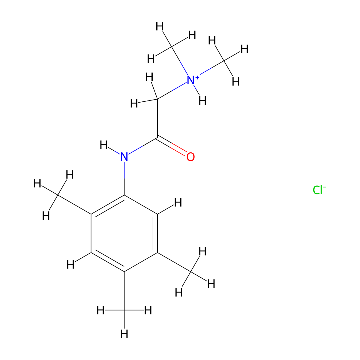 Acetanilide, 2-(dimethylamino)-3',4',6'-trimethyl-, hydrochloride molecular structure, CAS 63917-32-8