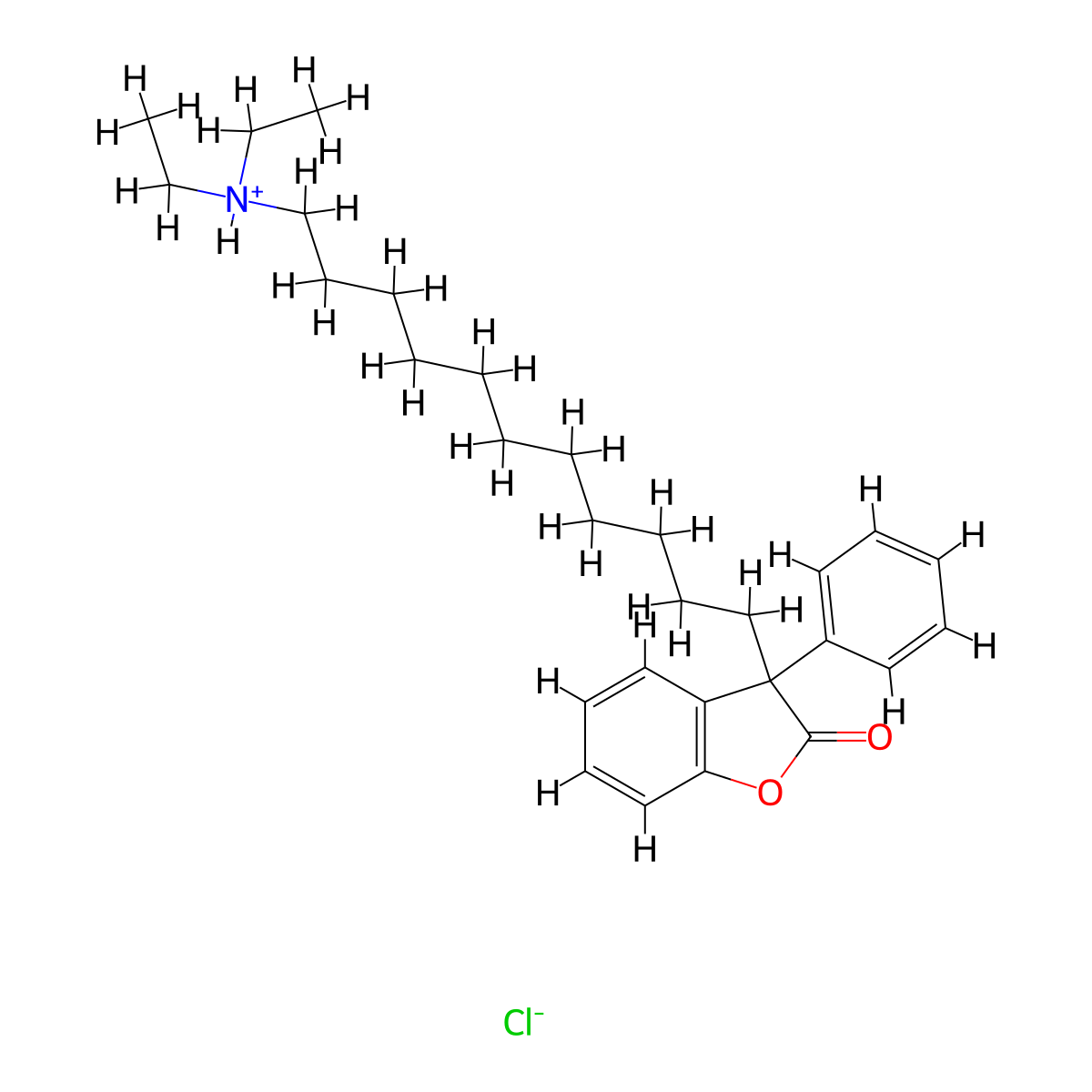 2(3H)-Benzofuranone, 3-(11-(diethylamino)undecyl)-3-phenyl-, hydrochloride molecular structure, CAS 63917-65-7