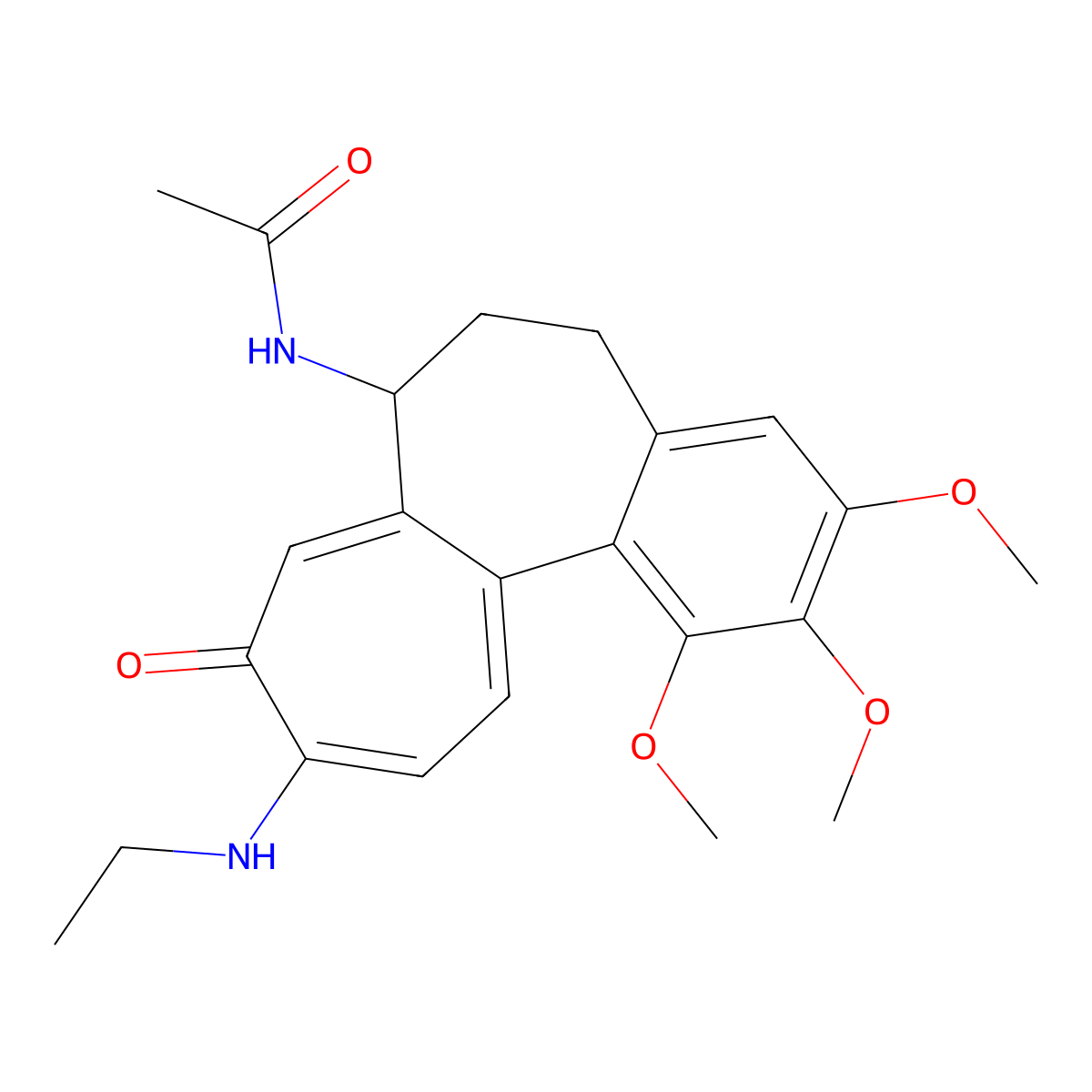 Benzo(a)heptalen-9(5H)-one, 7-acetamido-6,7-dihydro-10-ethylamino-1,2,3-trimethoxy- molecular structure, CAS 63917-70-4