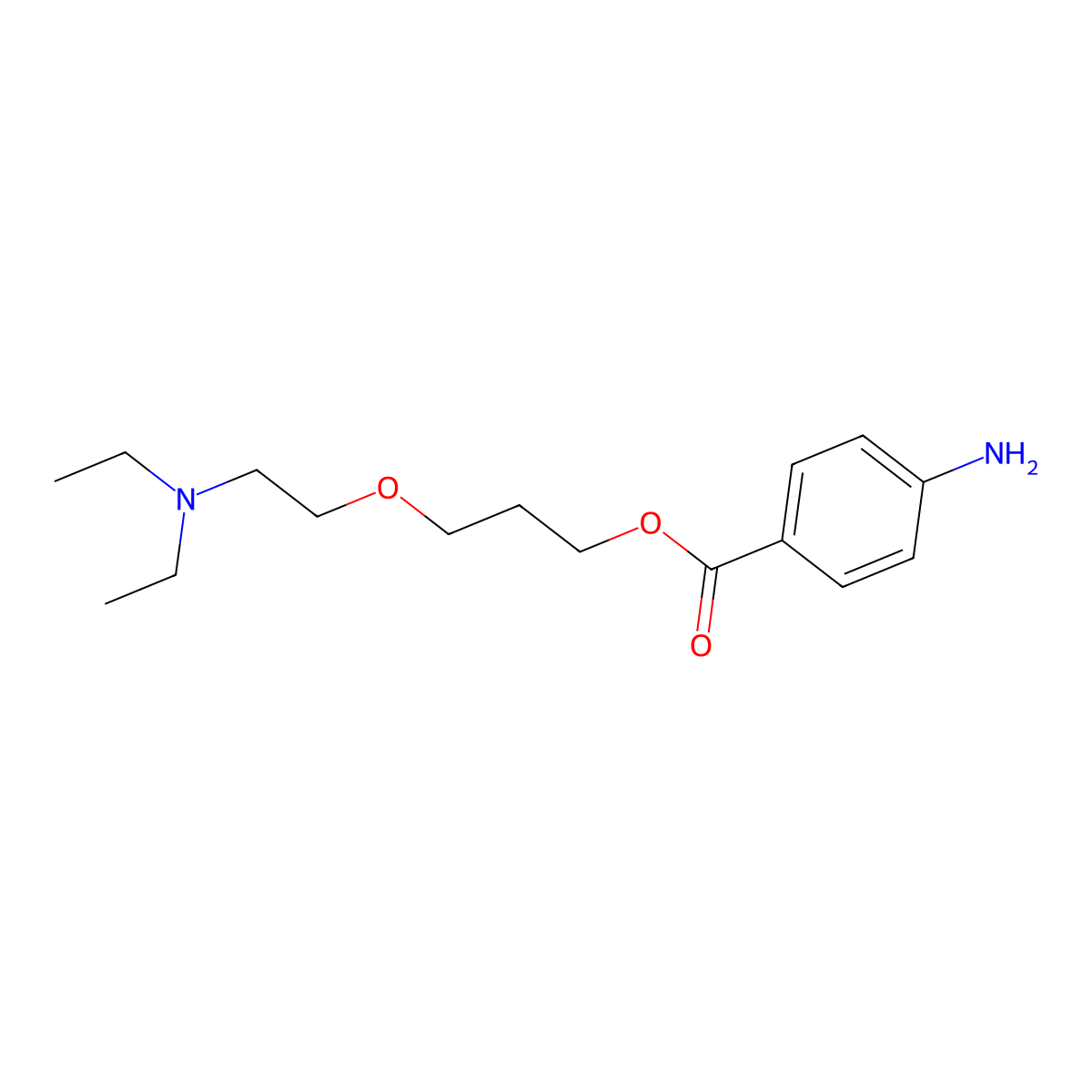 Benzoic acid, p-amino-, 3-(beta-(diethylamino)ethoxy)propyl ester molecular structure, CAS 63917-76-0