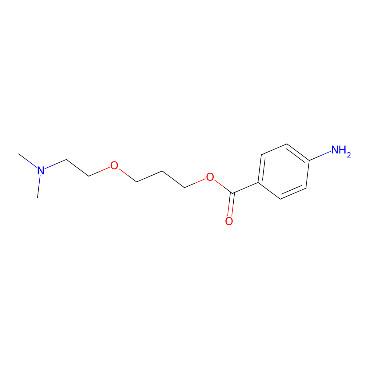 Benzoic acid, p-amino-, 3-(beta-(dimethylamino)ethoxy)propyl ester molecular structure, CAS 63917-77-1