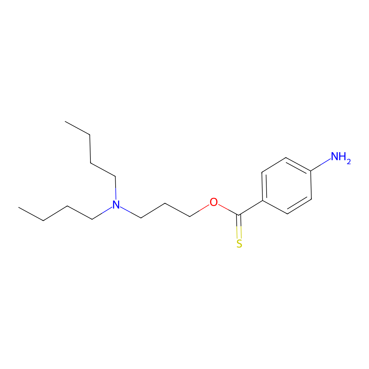 Benzoic acid, p-aminothio-, 3-(dibutylamino)propyl ester molecular structure, CAS 63917-80-6