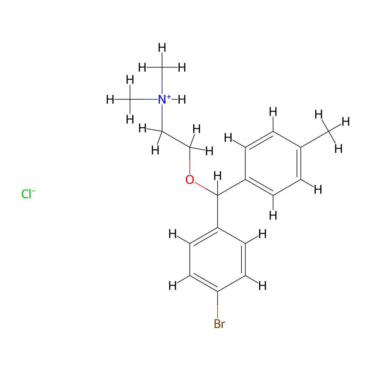Ethylamine, 2-(p-bromophenyl-(p'-tolyl)methoxy)-N,N-dimethyl-, hydrochloride molecular structure, CAS 63917-84-0
