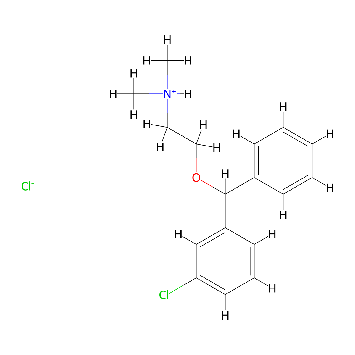 Ethylamine, 2-(m-chlorodiphenylmethoxy)-N,N-dimethyl-, hydrochloride molecular structure, CAS 63917-88-4