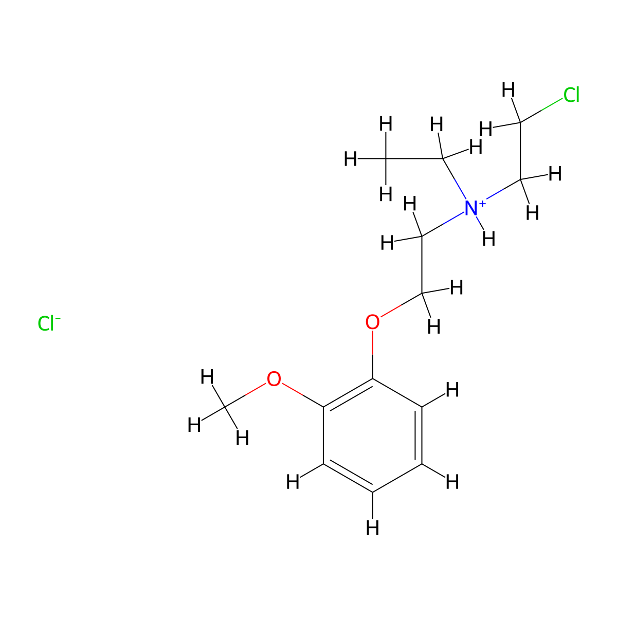 Ethylamine, N-(2-chloroethyl)-N-(2-methoxyphenoxyethyl)-, hydrochloride molecular structure, CAS 63917-91-9