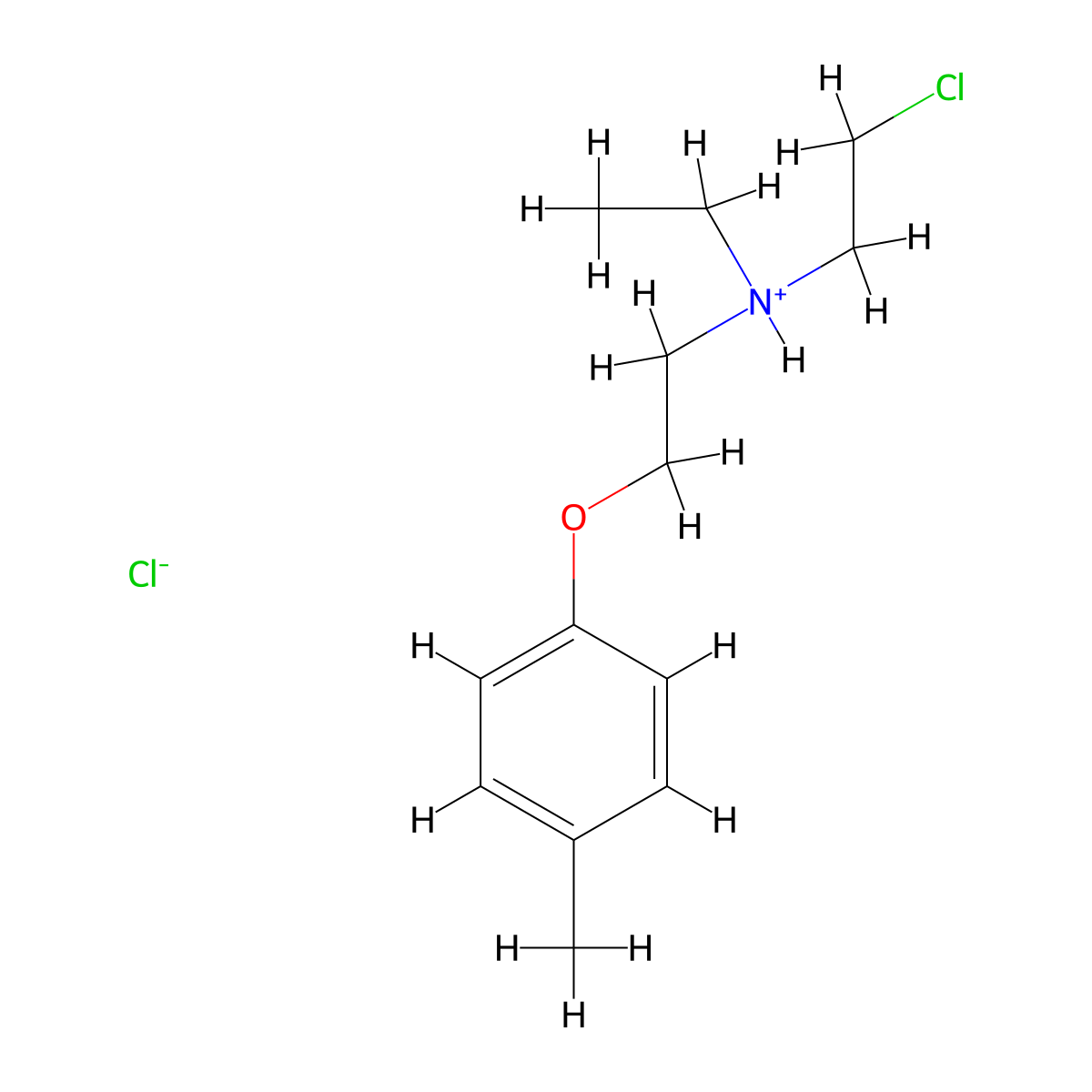 Ethylamine, N-(2-chloroethyl)-N-(4-methylphenoxyethyl)-, hydrochloride molecular structure, CAS 63917-95-3