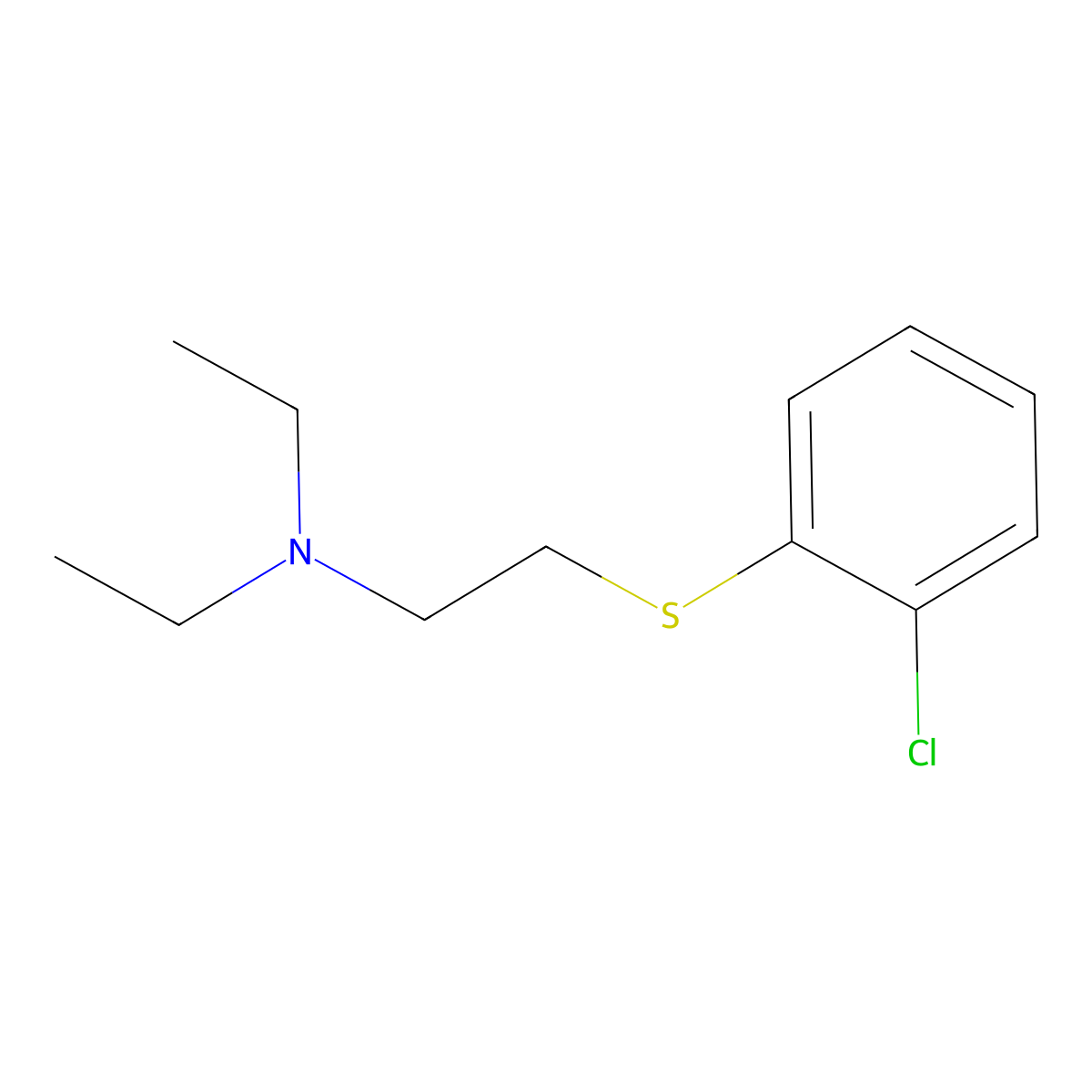 Ethylamine, 2-(o-chlorophenyl)thio-N,N-diethyl- molecular structure, CAS 63918-04-7