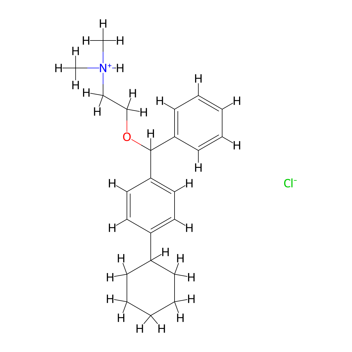 Ethylamine, 2-(p-cyclohexyldiphenylmethoxy)-N,N-dimethyl-, hydrochloride molecular structure, CAS 63918-05-8