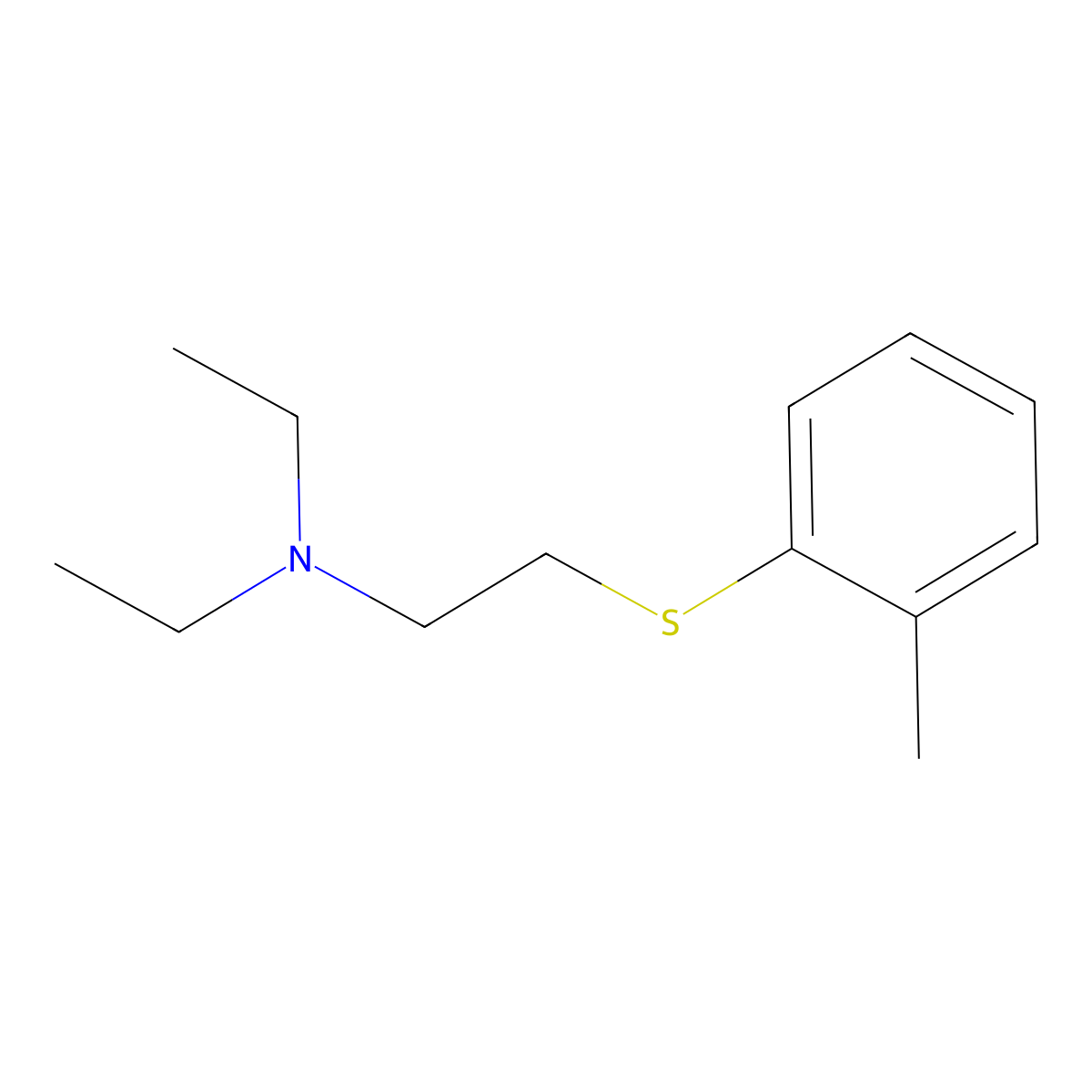Ethylamine, N,N-diethyl-2-(o-tolylthio)- molecular structure, CAS 63918-09-2