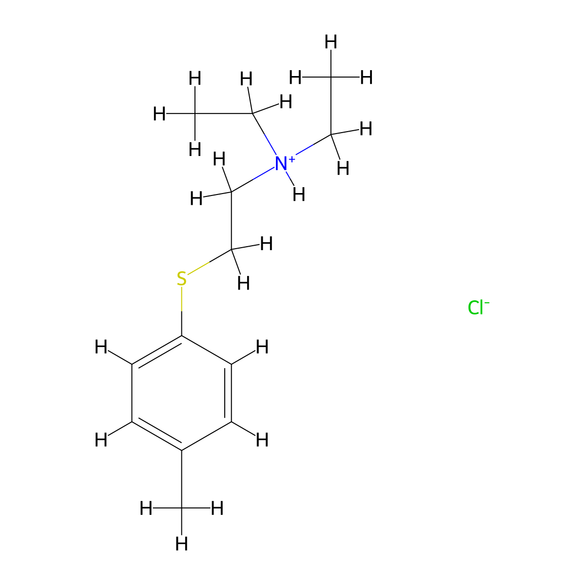 Ethylamine, N,N-diethyl-2-(p-tolylthio)-, hydrochloride molecular structure, CAS 63918-10-5