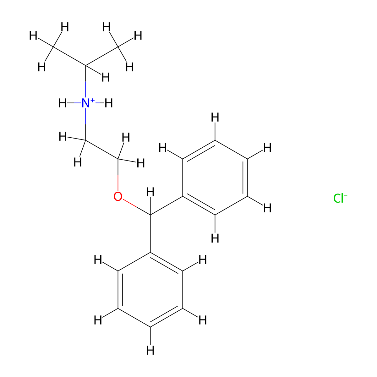 Ethylamine, 2-(diphenylmethoxy)-N-isopropyl-, hydrochloride molecular structure, CAS 63918-18-3