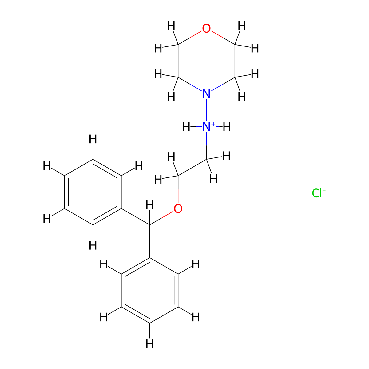 Ethylamine, 2-(diphenylmethoxy)-N-morpholino-, hydrochloride molecular structure, CAS 63918-19-4