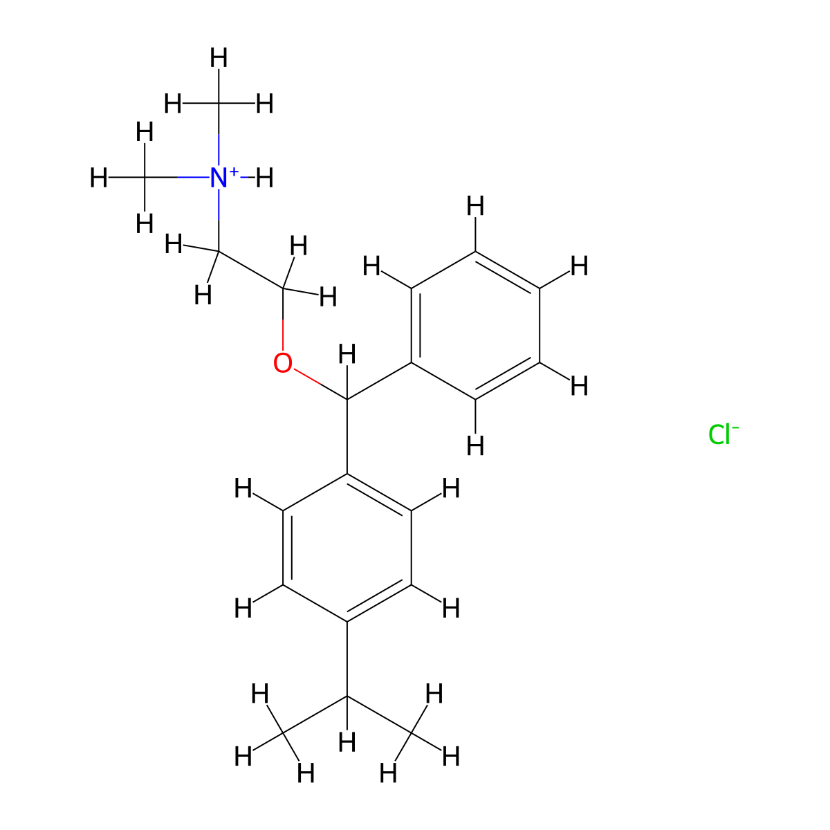 Ethylamine, 2-(p-isopropyldiphenylmethoxy)-N,N-dimethyl-, hydrochloride molecular structure, CAS 63918-24-1