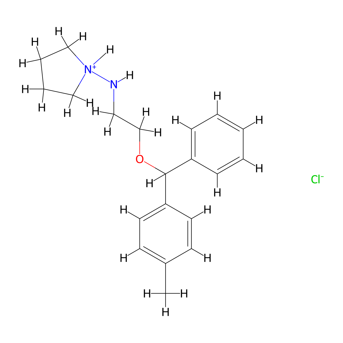 Ethylamine, 2-(phenyl-(p-tolyl)methoxy)-N-pyrrolidinyl-, hydrochloride molecular structure, CAS 63918-28-5