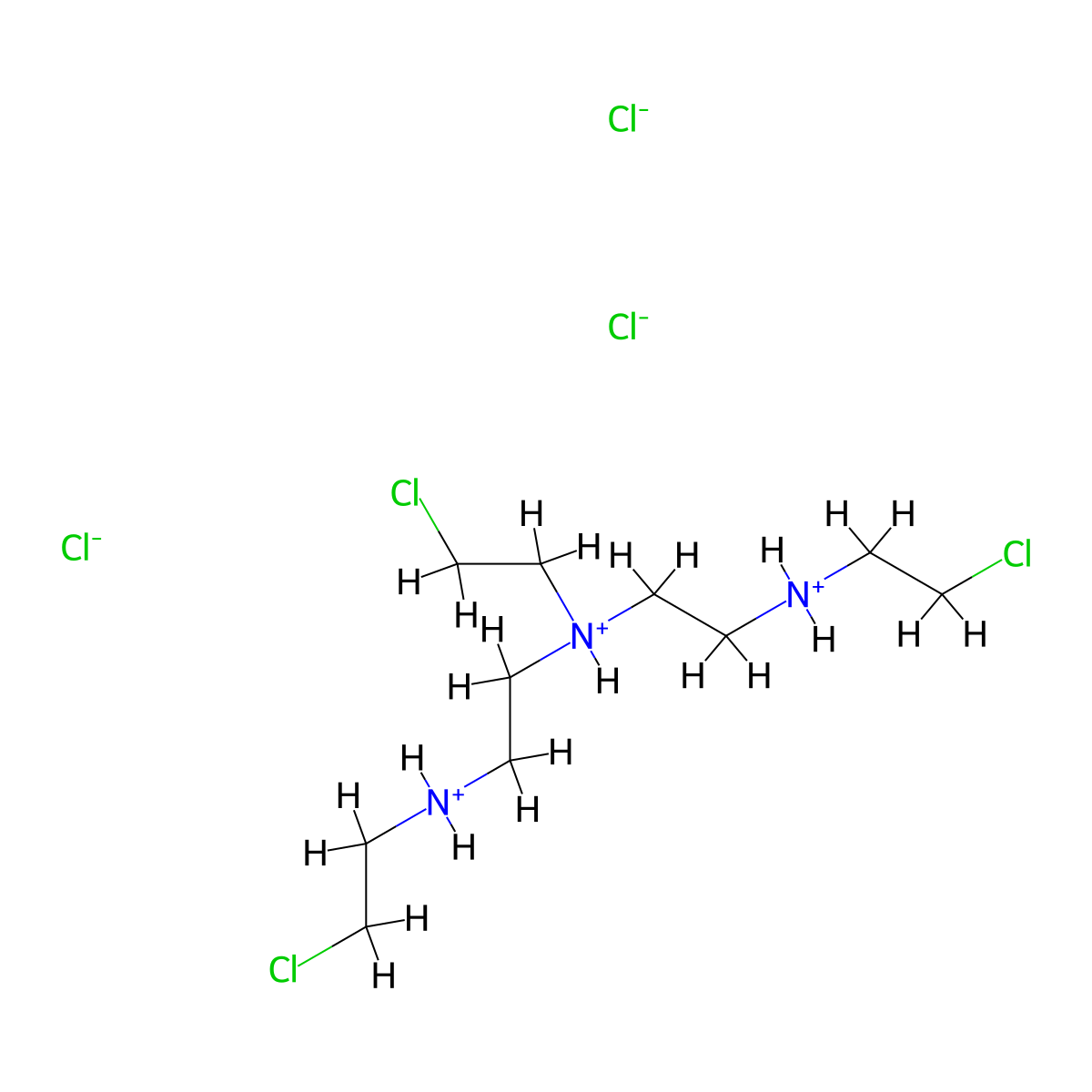 N~1~,N~2~-Bis(2-chloroethyl)-N~1~-(2-((2-chloroethyl)amino)ethyl)ethane-1,2-diamine--hydrogen chloride (1/3) molecular structure, CAS 63918-35-4