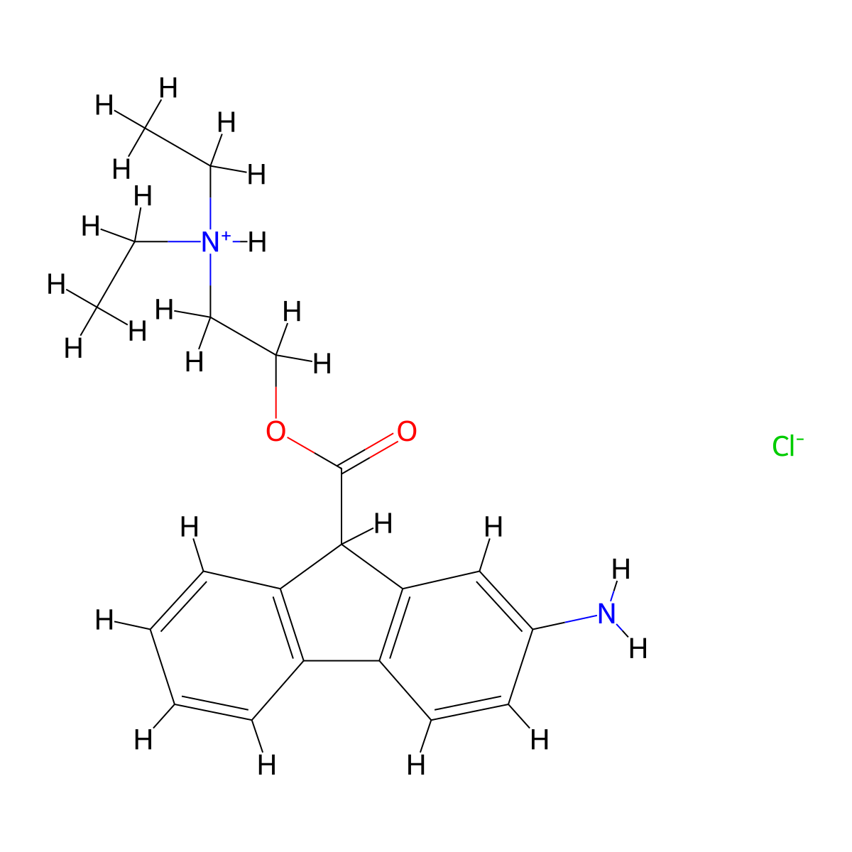Fluorene-9-carboxylic acid, 2-amino-, 2-(diethylamino)ethyl ester, hydrochloride molecular structure, CAS 63918-44-5