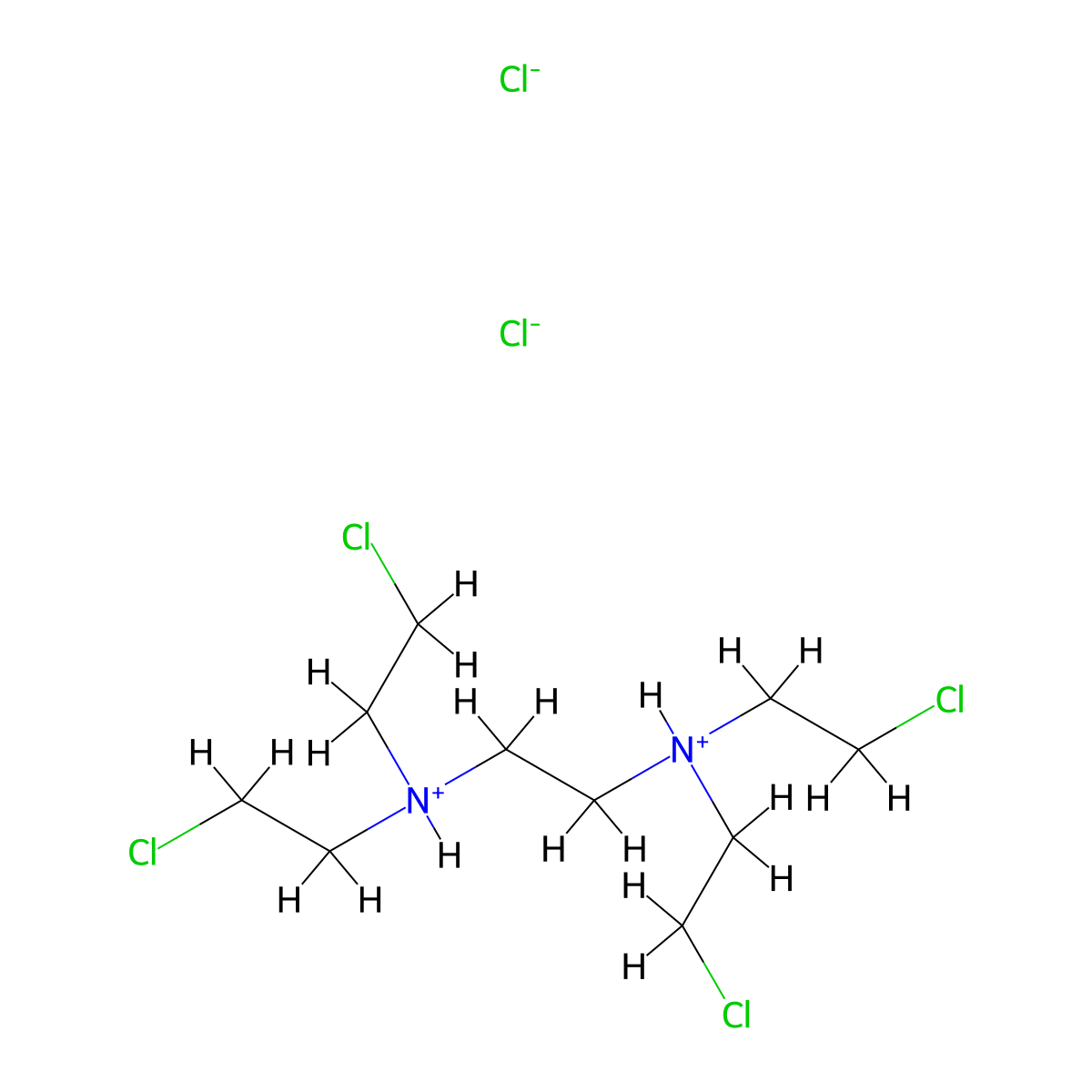 Ethylenediamine, N,N,N',N'-tetrakis(2-chloroethyl)-, dihydrochloride molecular structure, CAS 63918-49-0