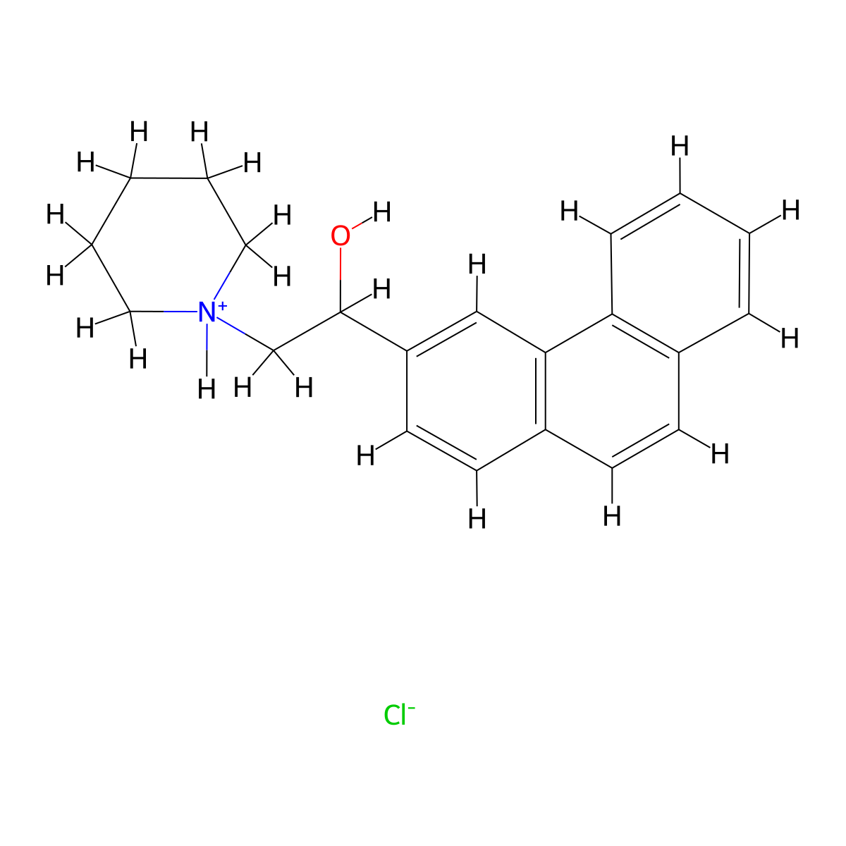 Ethanol, 1-(phenanthr-3'-yl)-2-piperidino-, hydrochloride molecular structure, CAS 63918-86-5