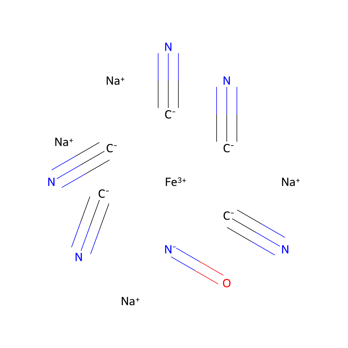 Sodium nitrosopentacyanoferrate (3) molecular structure, CAS 63919-22-2