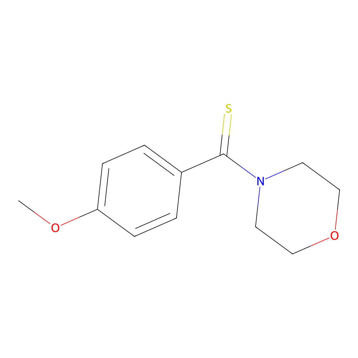 (4-Methoxyphenyl)-morpholin-4-ylmethanethione molecular structure, CAS 6392-01-4