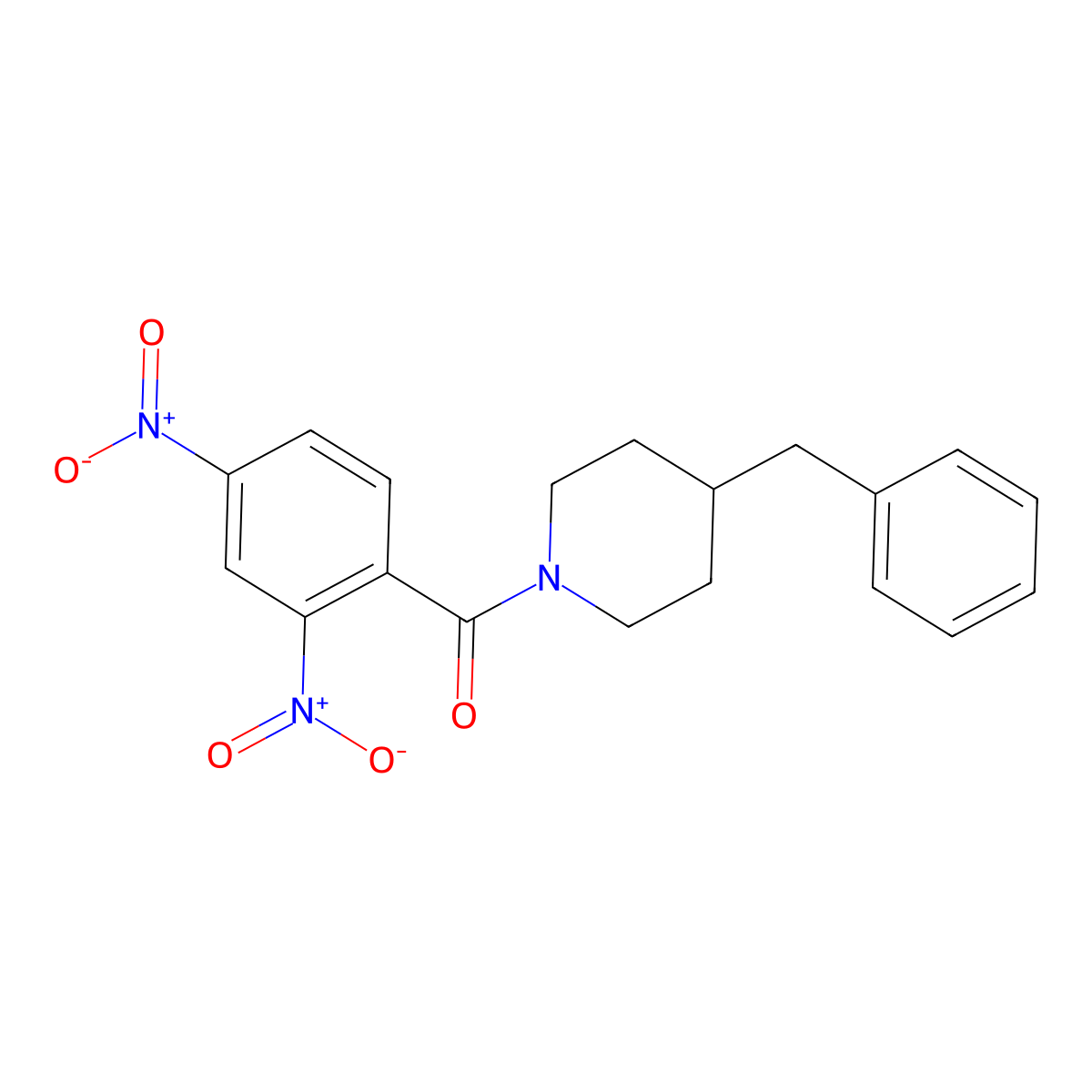 (4-Benzyl-piperidin-1-yl)-(2,4-dinitro-phenyl)-methanone molecular structure, CAS 6392-43-4
