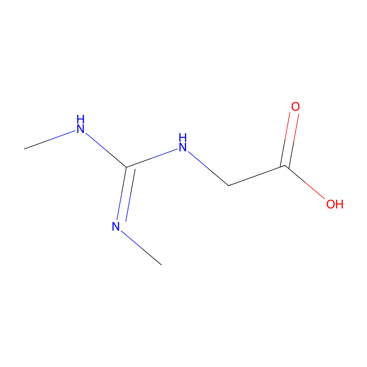 2-((Bis(methylamino)methylidene)amino)acetic acid molecular structure, CAS 6392-71-8